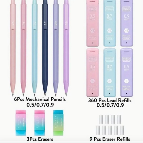 B911: (Pack of 2) Cute Mechanical Pencil Set 360 Pieces - Picture 4 of 4